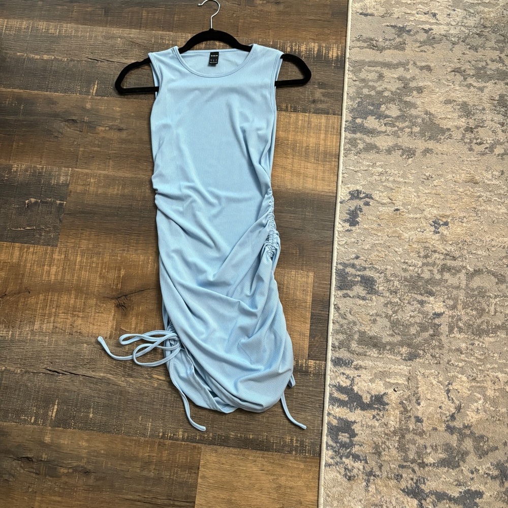 Blue casual bodycon dress